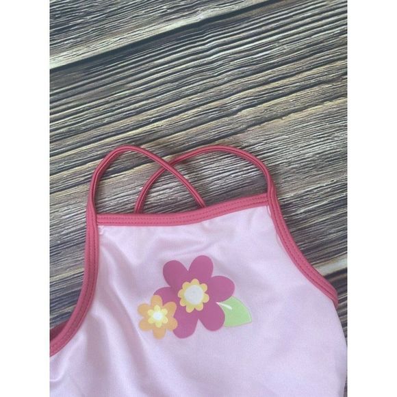 BABY GIRLS One PIECE Sleeveless Flower Pink SWIM SUIT MED 18-22 LBS Pounds - Picture 3 of 9